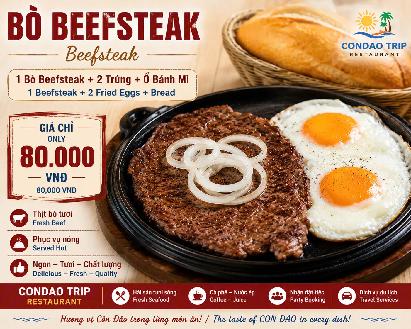 Bò beefsteak 80k